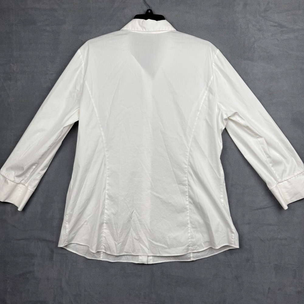 Lafayette 148 New York Crisp White Button Down Shirt - Picture 7 of 7